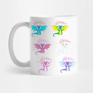 6 Cute Dragons Mug